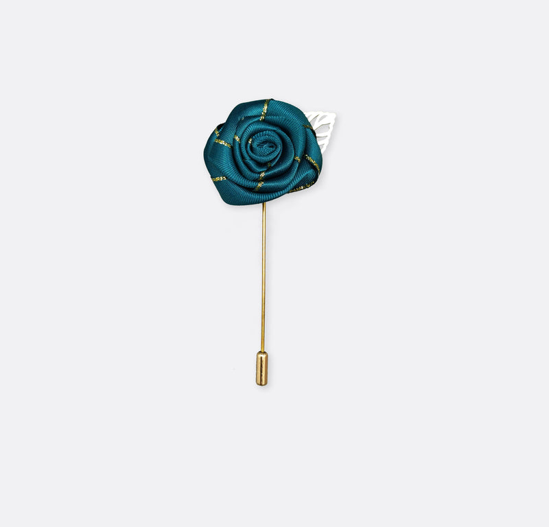 Sea Green texture Floral Lapel Pins