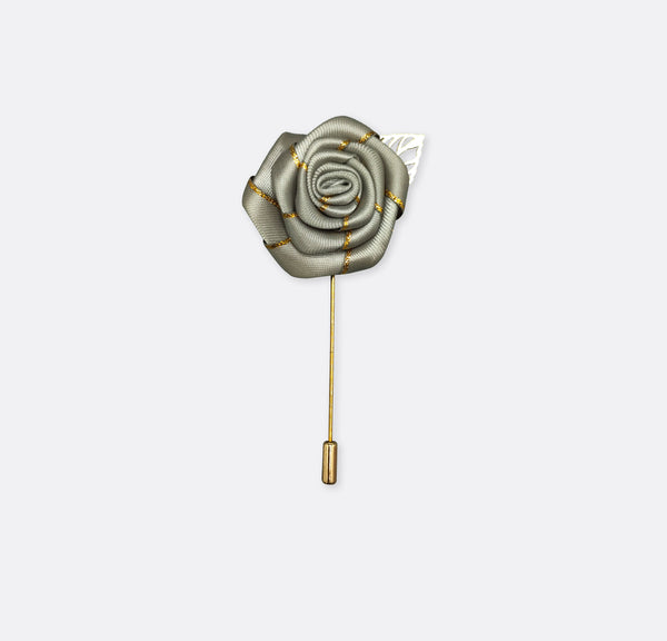 Grey texture Floral Lapel Pins