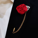 Maroon Floral Lapel Pins