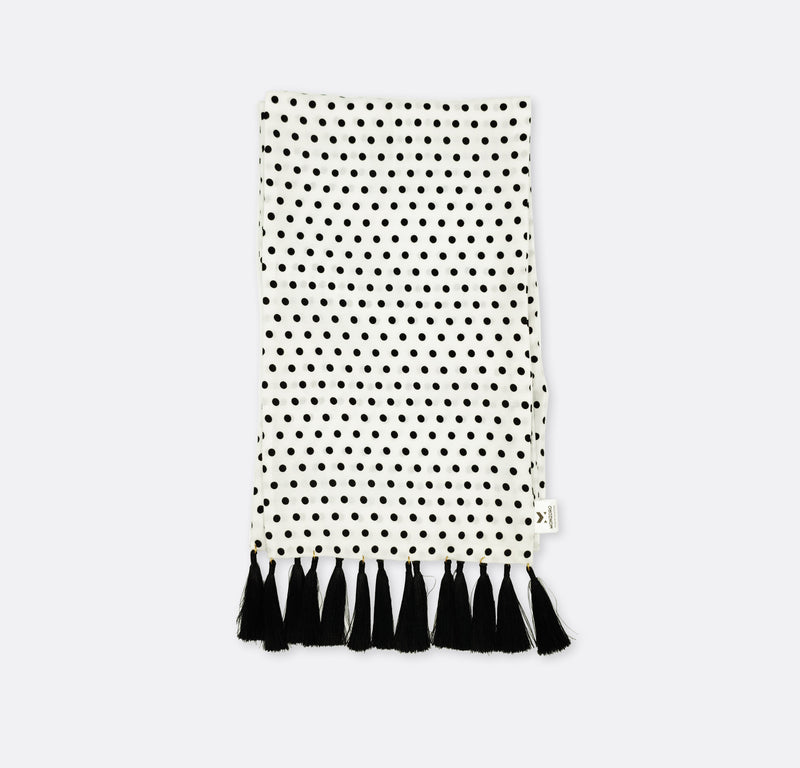 Snow White Base Polka Silk Men Scarves