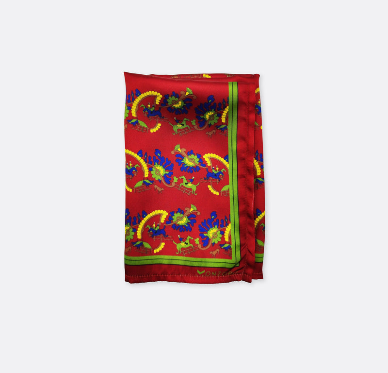 Maroon Paisley and Floral - Silk Pocket Squares