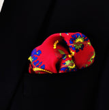 Maroon Paisley and Floral - Silk Pocket Squares
