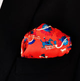Rust Paisley and Floral - Silk Pocket Square