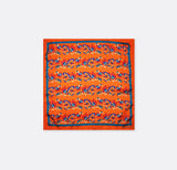 Rust Paisley and Floral - Silk Pocket Square