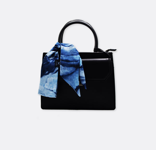 Blue Tie dye - silk twilly scarves