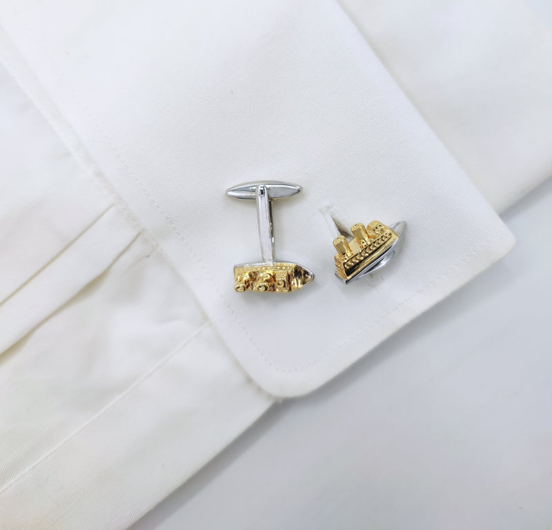 Cruise – Silver & Golden Mens Cufflinks