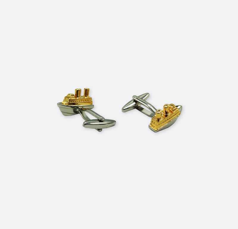 Cruise – Silver & Golden Mens Cufflinks