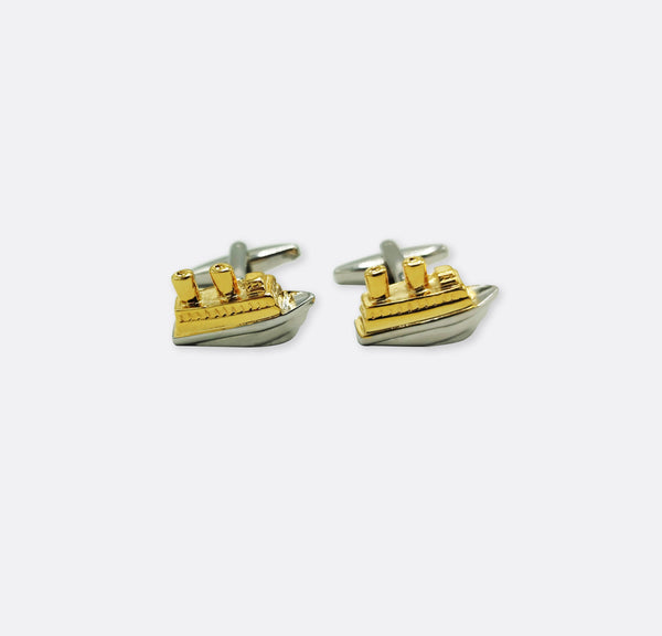Cruise – Silver & Golden Mens Cufflinks