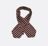 Creamy Rosewood Stripes - Silk Ascots