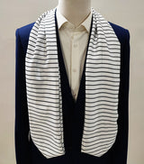 Sleek Black & White Stripes Silk Ascots - Ascots | Monzoro Pakistan