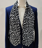 BLACK AND WHITE LEOPARD SILK ASCOTS