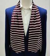 Creamy Rosewood Stripes - Silk Ascots
