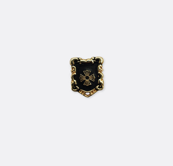 IRON CROSS KNIGHT SHieLD – BLACK AND GOLD LAPEL PINS