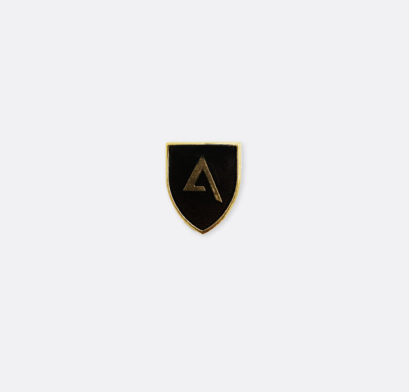CLASSIC KNIGHT SHIELD – Dark Brown AND GOLD LAPEL PINS