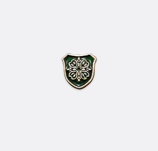 TURKISH KNIGHT SHIELD – Dark Green AND GOLD LAPEL PINS