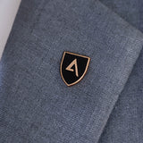 CLASSIC KNIGHT SHIELD – Black AND GOLD LAPEL PINS