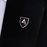CLASSIC KNIGHT SHIELD – Black AND GOLD LAPEL PINS
