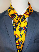 Mustard Paisley and Floral - Silk Men Scarves