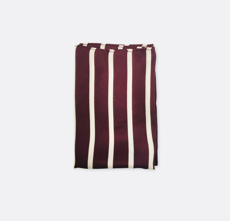 Creamy Roswood Stripes - Silk Pocket Square