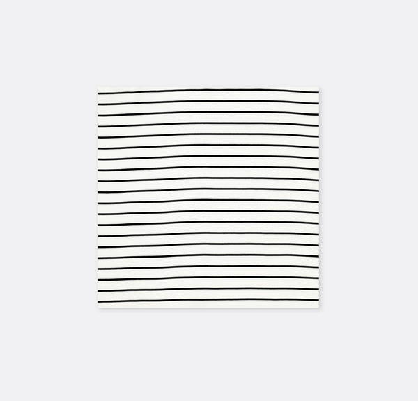 Sleek Black & White Stripes - Silk Pocket Square