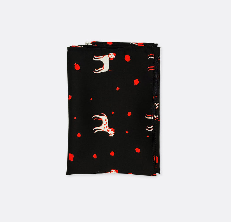 Black Dalmatian Silk Pocket Squares