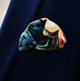 Mandarin Heron Black - Silk Pocket Square