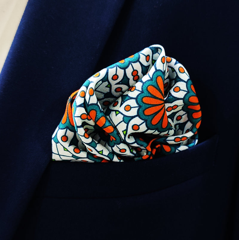 Mexican Floral Loop - Silk Pocket Square