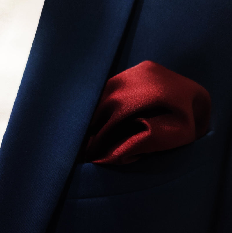 Bordeaux Wine Solid - Silk Pocket Squares