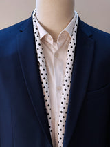 Snow White Base Polka Silk Men Scarves