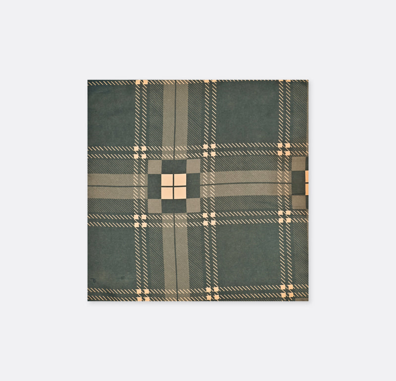 Dusty Grey Tartan Checks - Silk Pocket Square