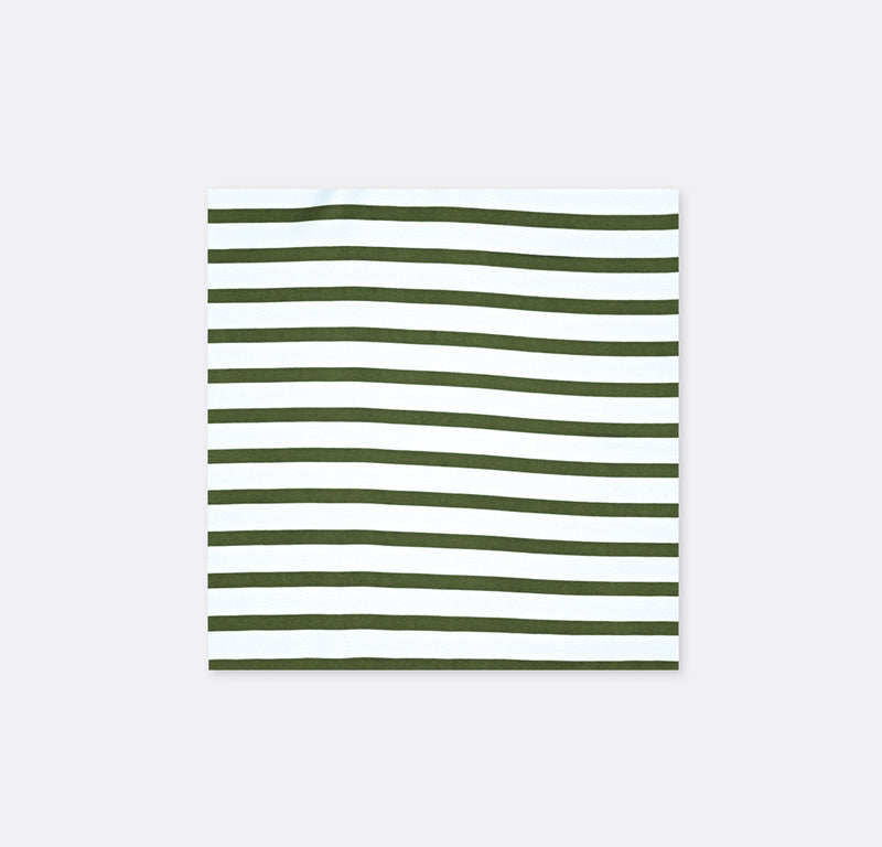 White & Green Stripes - Silk Pocket Square