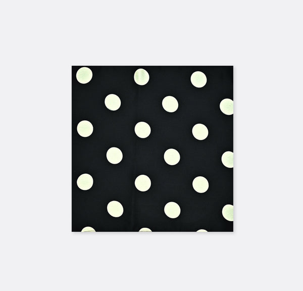 Black and White Jumbo Polka Dots - Silk Pocket Square