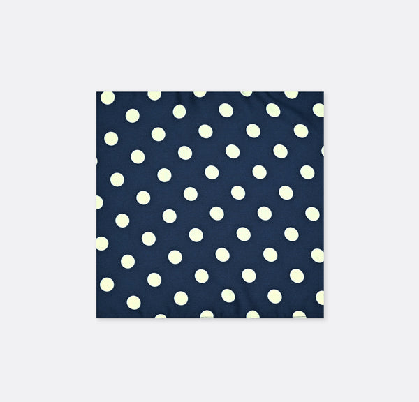 Navy Blue Polka Dots Medium - Silk Pocket Square