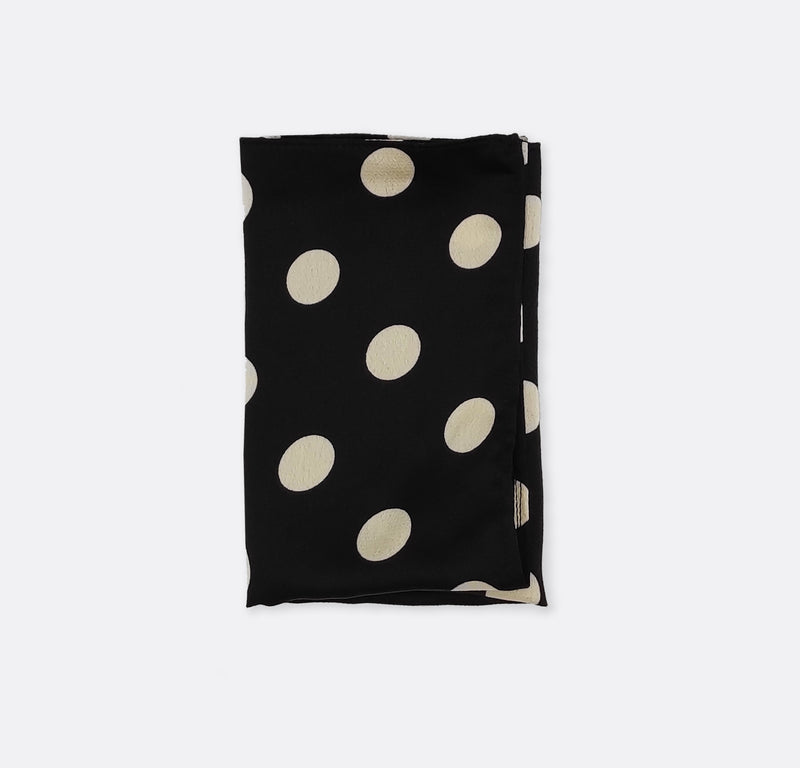 Black Midi Polka - Silk Pocket Squares