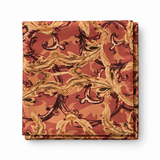 Rust & Gold Terracotta Silk Pocket Square