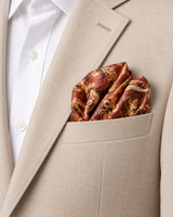 Rust & Gold Terracotta Silk Pocket Square