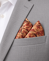 Rust & Gold Terracotta Silk Pocket Square
