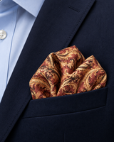 Rust & Gold Terracotta Silk Pocket Square