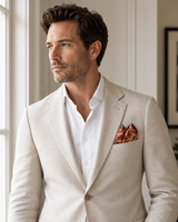 Rust & Gold Terracotta Silk Pocket Square