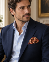 Rust & Gold Terracotta Silk Pocket Square