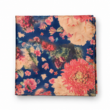 Sapphire Bouquet Silk Pocket Square