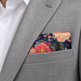 Sapphire Bouquet Silk Pocket Square