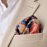 Sapphire Bouquet Silk Pocket Square