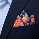 Sapphire Bouquet Silk Pocket Square
