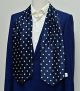 Blue Polka Drops - Silk Ascots