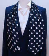 Navy Polka Silk Ascots