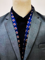 Navy Blue & Gold Reversible - Silk Men Scarves