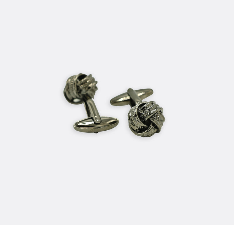 Weave Knot - Gun Metal Cufflinks