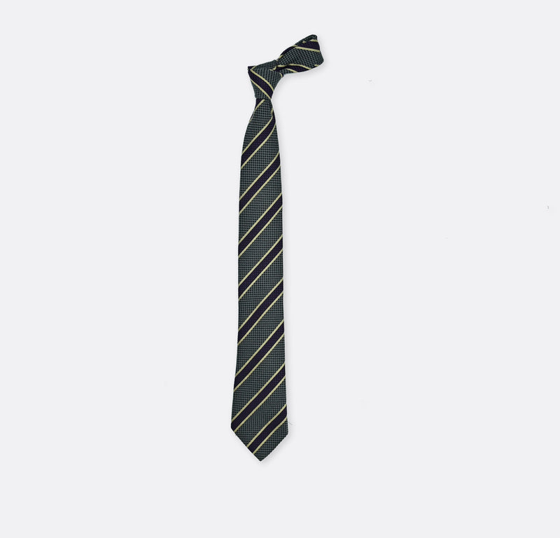 Grey & Purple Regimental Striped Tie