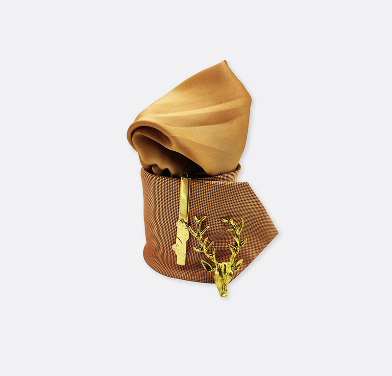 Copper brown tie set